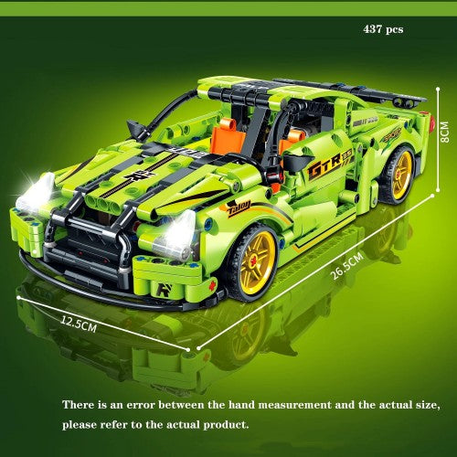 438 PCS Car Building Blocks Set, 1:18 Scale Green Lamborghini Super Car Model with Pull-Back Motor 438 PCS Car Building Blocks Set, 1:18 Scale Green Lamborghini Super Car Model with Pull-Back Motor